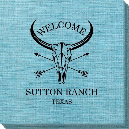 Longhorn Skull with Arrows Bamboo Luxe Napkins